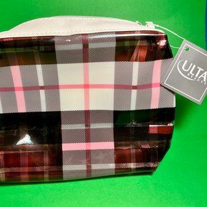 Ulta Plaid Tartan Cosmetics Bag NWT